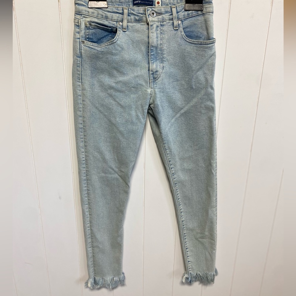 Levi’s Made and Crafted Light Wash raw hem high rise skinny Jean